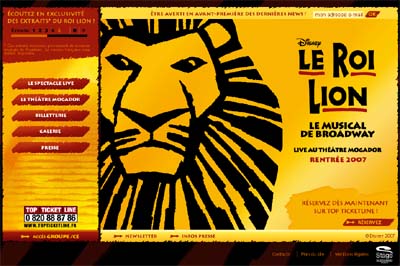 Site Internet Le Roi Lion