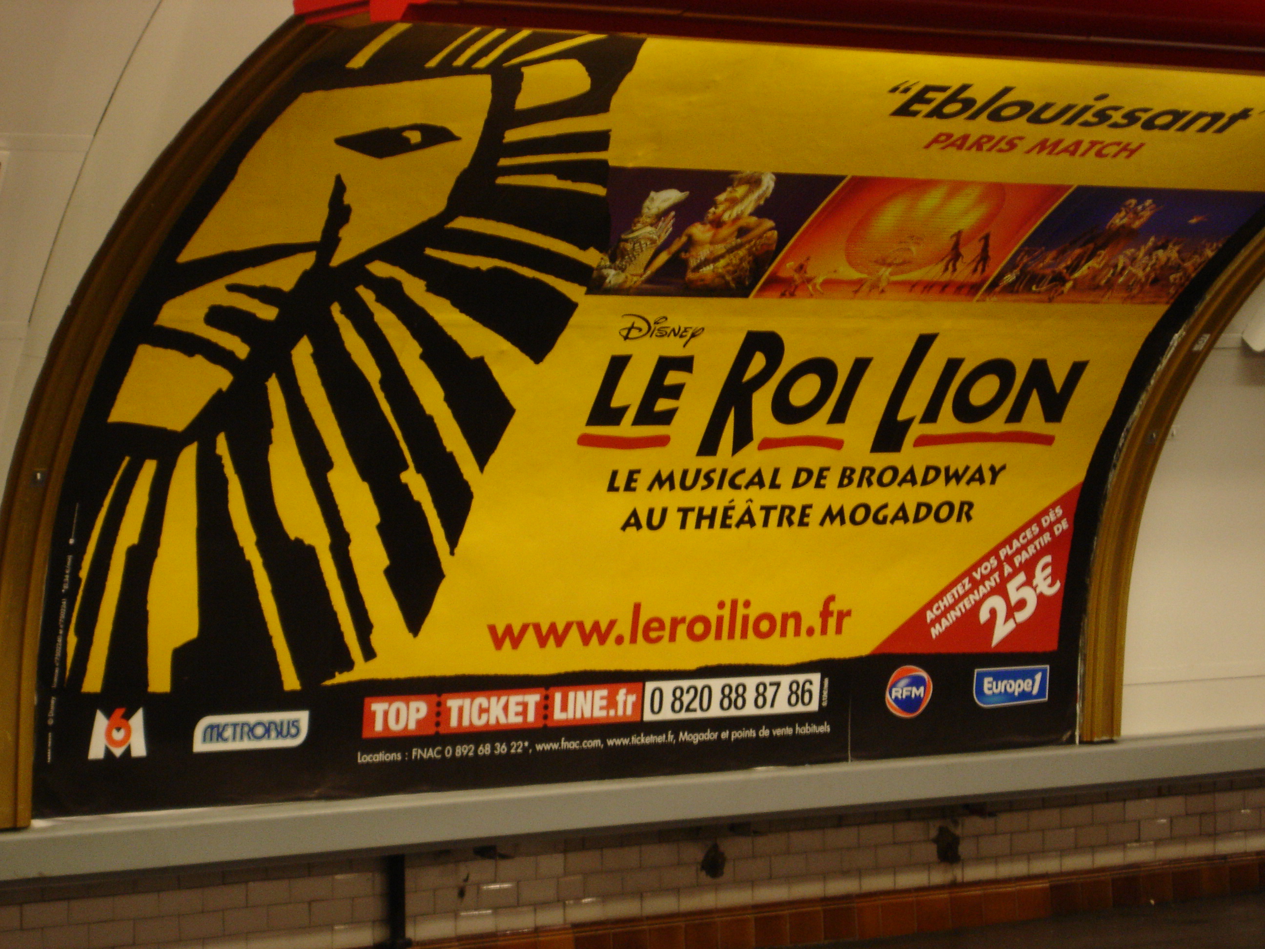 Le Roi Lion - Métro - janvier 2008