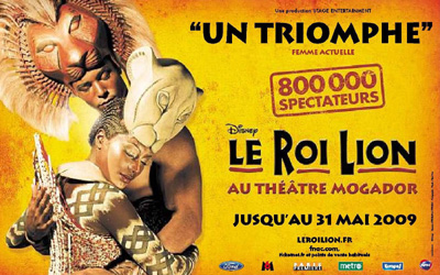 Publicité Le Roi Lion 2009 