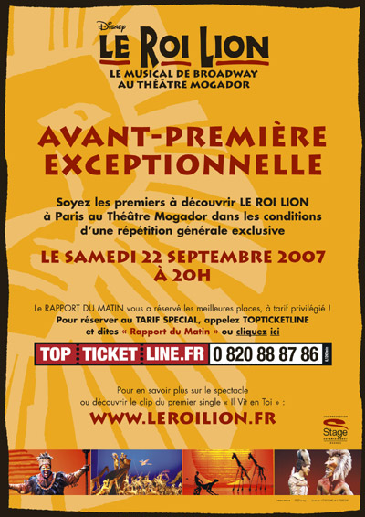 L'avant-première du Roi Lion